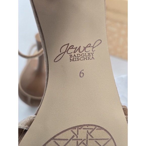 NIB Jewel Badgley Mischka Womens Tailani Open-toe Stiletto Heels - Sand - Size 6 - Picture 11 of 12